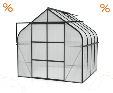 AKTION Gewächshaus Diana 6700 4mm HKP BxTxH 264x258x255cm 6,7m² Alu schwarz