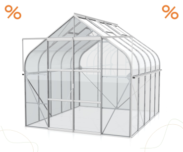 AKTION Gewächshaus Diana 8300 ESG Glas BxTxH 264x321x255cm 8,3m² Alu eloxiert