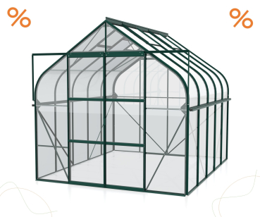 AKTION Gewächshaus Diana 8300 ESG Glas BxTxH 264x321x255cm 8,3m² Alu smaragd