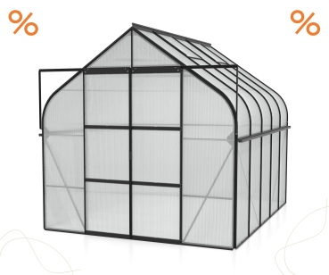 AKTION Gewächshaus Diana 8300 4mm HKP BxTxH 264x321x255cm 8,3m² Alu schwarz