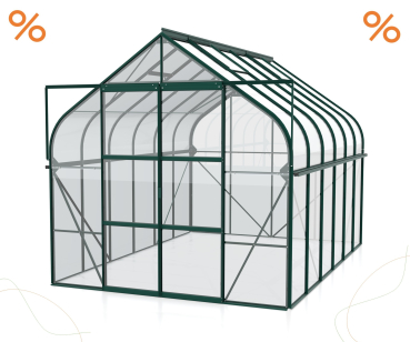 AKTION Gewächshaus Diana 9900 ESG Glas BxTxH 264x383x255cm 9,9m² Alu smaragd
