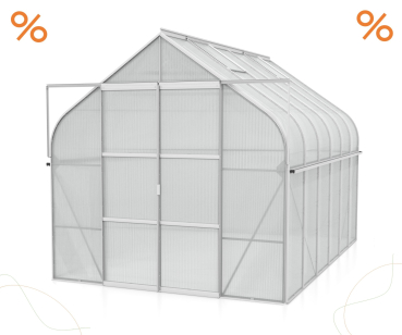 AKTION Gewächshaus Diana 9900 4mm HKP BxTxH 264x383x255cm 9,9m² Alu eloxiert