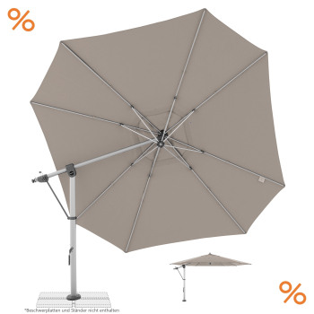 Doppler Großer Multifunktionaler Pendelschirm EXPERT 400 Sand + Schutzhülle