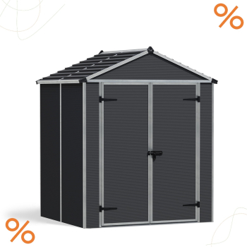 Palram-Canopia Gerätehaus RUBICON 6X5 BxT 185x154cm 2,8m² Polycarbonat 10mm grau