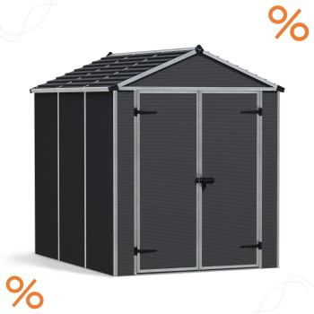Palram-Canopia Gerätehaus RUBICON 6X8 BxT 185x229cm 4,2m² Polycarbonat 10mm grau