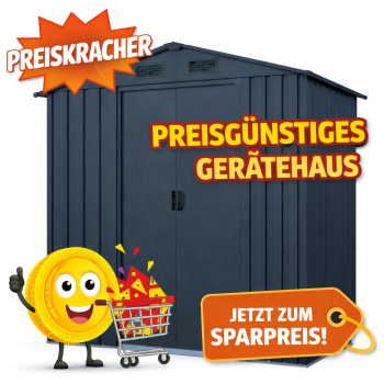 Preisgünstiges Metall Gerätehaus Basic 2,5㎡ L131xB194xH184cm Satteldach von Elmar Jung