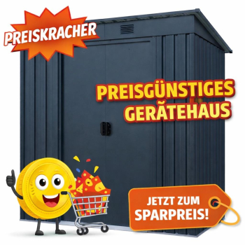 Preisgünstiges kleines Metall Gerätehaus Pultdach 1,7㎡ L110xB174xH174cm GARDEN N MORE