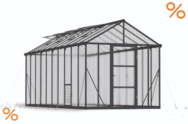 Palram-Canopia Alu Gewächshaus Glory 8x20 BxTxH 244x603x250cm 10mm HKP