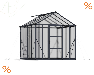 Palram-Canopia Alu Gewächshaus Glory 8x8 BxTxH 244x244x250cm 10mm HKP