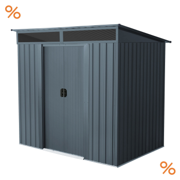 Pergart Metall Gerätehaus Lüttich 65 BxTxH 184x139x180cm 3m² Anthrazit