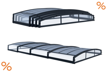 Palram-Canopia Poolüberdachung MAJORCA 8x4 874x470cm Alu grau Polycarbonat