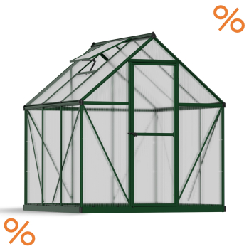 Palram-Canopia Alu Gewächshaus MYTHOS  6X6 (185x186cm) 4mm HKP 3,4m² grün