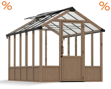 NEUHEIT Palram-Canopia Gewächshaus Natura Cedar 8X12 249x356cm Zedernholz Polycarbonat