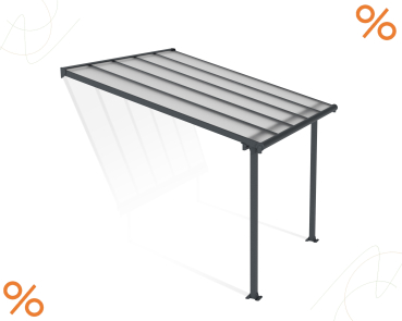 Palram-Canopia Terrassenüberdachung Olympia 3x3 anthrazit 295x307cm 16mm HKP