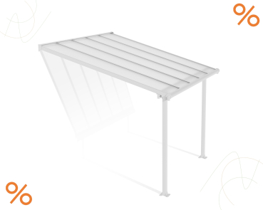 Palram-Canopia Terrassenüberdachung Olympia 3x3 weiß 295x307cm 16mm HKP