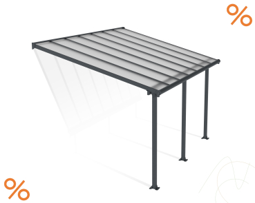 Palram-Canopia Terrassenüberdachung Olympia 3x4 anthrazit 295x425cm 16mm HKP