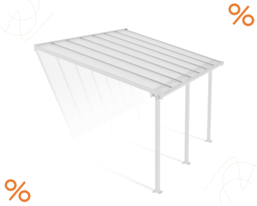 Palram-Canopia Terrassenüberdachung Olympia 3x4 weiß 295x425cm 16mm HKP