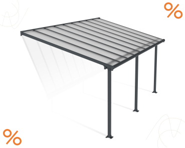 Palram-Canopia Terrassenüberdachung Olympia 3x5 anthrazit 295x546cm 16mm HKP