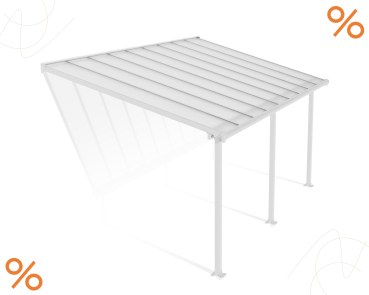 Palram-Canopia Terrassenüberdachung Olympia 3x5 weiß 295x546cm 16mm HKP