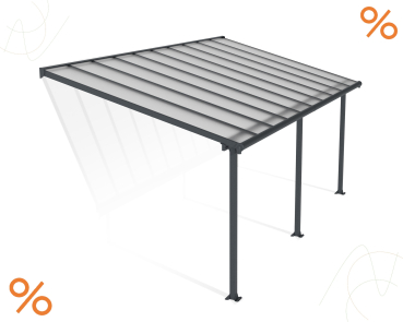 Palram-Canopia Terrassenüberdachung Olympia 3x6 anthrazit 295x619cm 16mm HKP