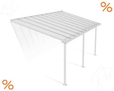 Palram-Canopia Terrassenüberdachung Olympia 3x6 weiß 295x619cm 16mm HKP
