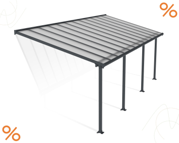 Palram-Canopia Terrassenüberdachung Olympia 3x7 anthrazit 295x739cm 16mm HKP