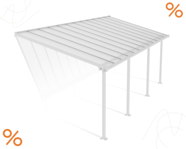 Palram-Canopia Terrassenüberdachung Olympia 3x7 weiß 295x739cm 16mm HKP
