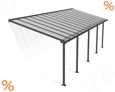 Palram-Canopia Terrassenüberdachung Olympia 3x8 anthrazit 295x860cm 16mm HKP