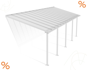 Palram-Canopia Terrassenüberdachung Olympia 3x8 weiß 295x860cm 16mm HKP