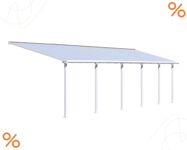 Palram-Canopia Terrassenüberdachung Olympia 3x9,7 weiß 295x971 16mm HKP