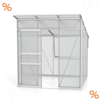 Vitavia Gewächshaus Palma 4450 6mm HKP BxT 196x229 Alu eloxiert + Fundamentsrahmen