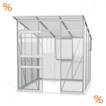 Vitavia Gewächshaus Palma 4450 ESG/HKP BxT 196x229 Alu eloxiert + Fundamentsrahmen