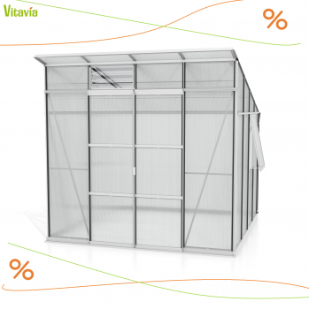 Vitavia Gewächshaus Playa 7600 6mm HKP 292x258cm Alu eloxiert + Fundamentsrahmen