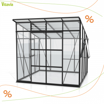 Vitavia Gewächshaus Playa 7600 ESG/HKP 292x258cm 7,6m² schwarz inkl. Fundament