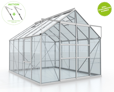 Preview: SPARSET Vitavia Gewächshaus Meridian 2 8300 BxT 257x321 ESG Glas Alu eloxiert + Fundament + 2 Dachlüfter