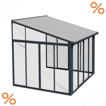 Palram-Canopia Kaltwintergarten San Remo 3x3 Terrassenüberdachung Anthrazit 277x314cm