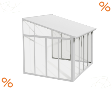 Palram-Canopia Kaltwintergarten San Remo 3x3 Terrassenüberdachung Weiss 277x314cm