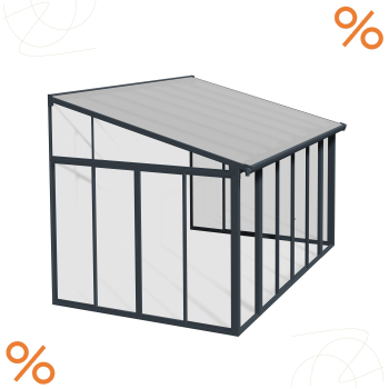 Palram-Canopia Kaltwintergarten San Remo 3x4.25 Terrassenüberdachung Anthrazit 277x435cm