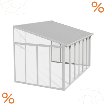 Palram-Canopia Kaltwintergarten San Remo 3x4.25 Terrassenüberdachung Weiss 277x435cm
