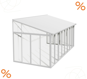Palram-Canopia Kaltwintergarten San Remo 3x5.46 Terrassenüberdachung Weiss 277x556cm