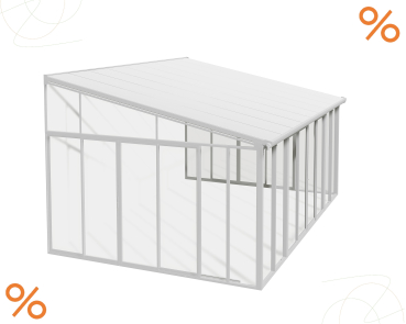 Palram-Canopia Kaltwintergarten San Remo 4x4.25 Terrassenüberdachung Weiss 367x435cm