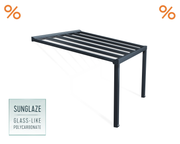 Palram-Canopia Terrassenüberdachung STOCKHOLM 3.4x3.7 (341x370cm) 4mm PC klar