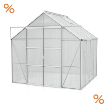 Vitavia Hohes Gewächshaus Uranus 6700 4mm HKP BxTxH 257x258x248cm 6,7m² Alu eloxiert