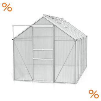 Vitavia Gewächshaus Venus 6200 BxTxH 195x321x197cm 6,2m² 6mm HKP Alu eloxiert