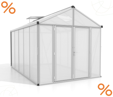 AKTION Vitavia Gewächshaus Zeus Comfort 10000 10mm HKP 258x391cm eloxiert