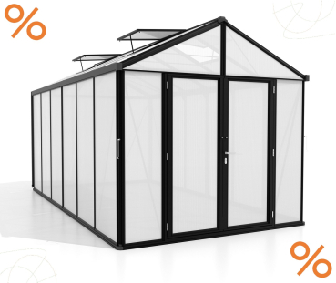 AKTION Vitavia Gewächshaus Zeus Comfort 11900 10mm HKP 258x465cm schwarz