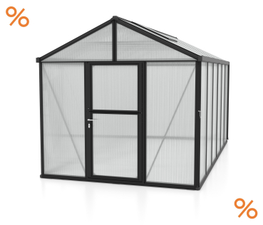 Vitavia Premium Gewächshaus Zeus 11900 BxT 258x465cm 10mm HKP 11,9m² Alu schwarz