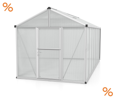 Vitavia Premium Gewächshaus Zeus 13800 BxT 258x540 16mm HKP 13,8m² Alu eloxiert