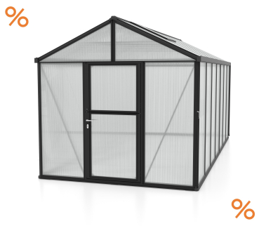 Vitavia Premium Gewächshaus Zeus 13800 BxT 258x540cm 16mm HKP 13,8m² Alu schwarz