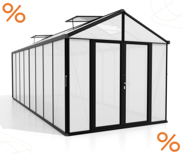 AKTION Vitavia Gewächshaus Zeus Comfort 15700 16mm HKP 258x614cm schwarz